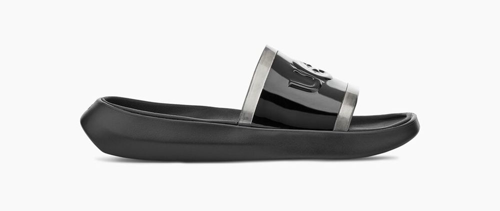 Ugg Hilama - Womens Slides - Black - NZ (9605NKWHR)